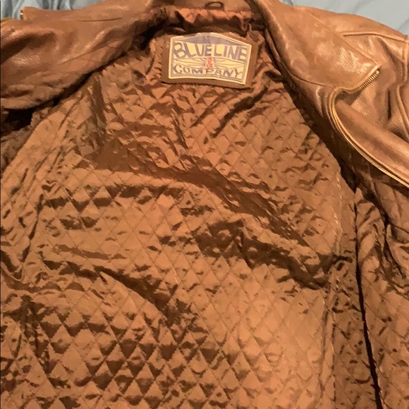 Vintage Retro Blue Line & Co leather jacket mens M - Picture 4 of 7